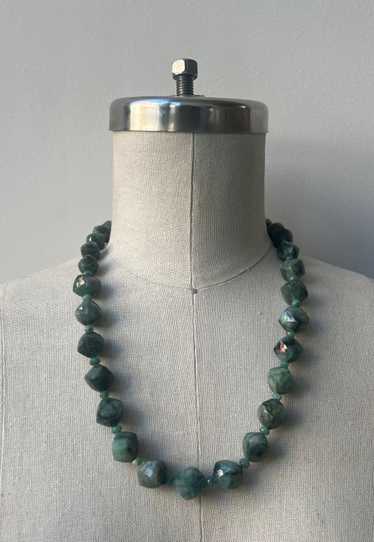 Faceted Emerald Cubes Necklace