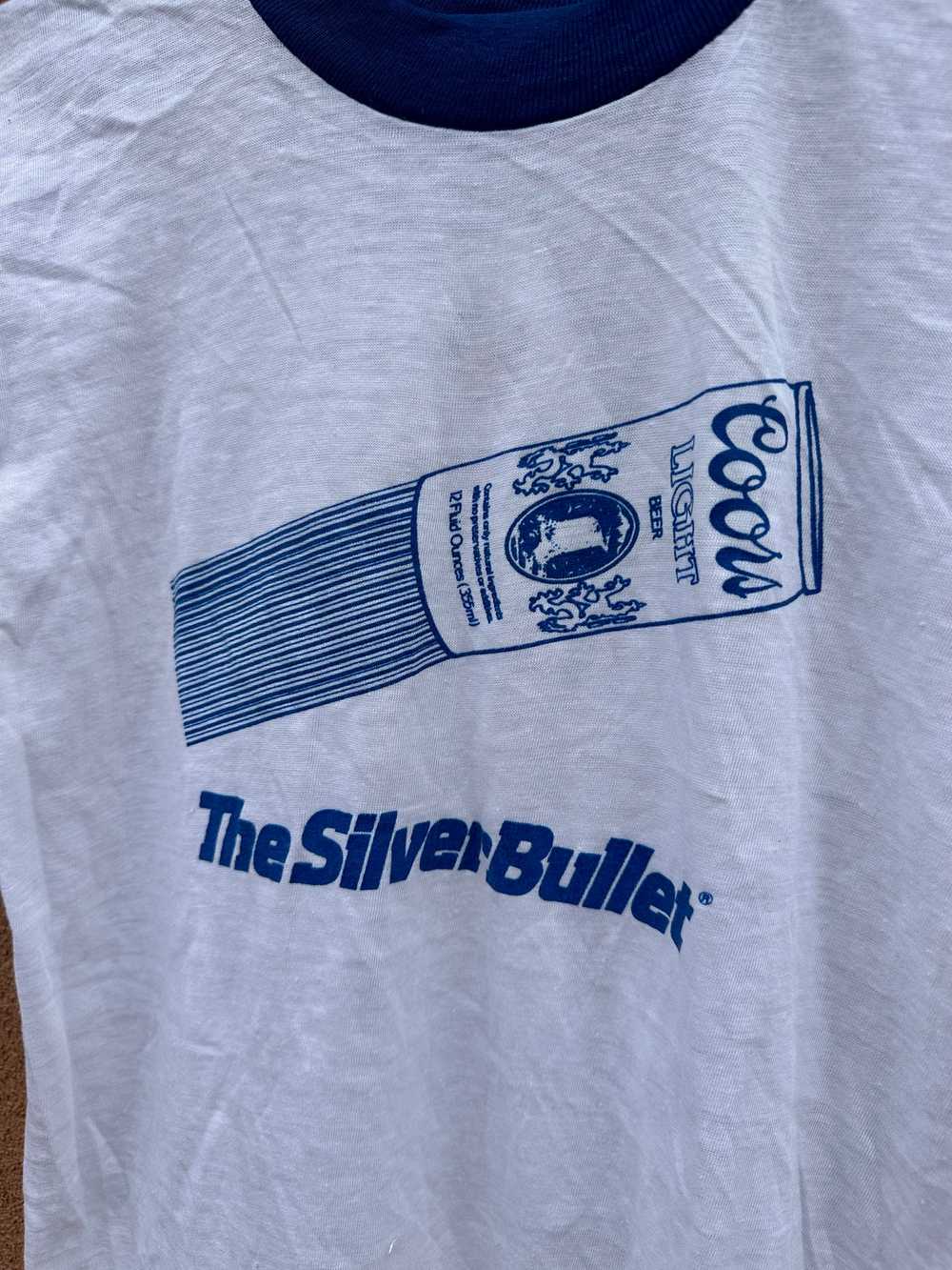 1980's Coors Light - The Silver Bullet Ringer T-s… - image 2