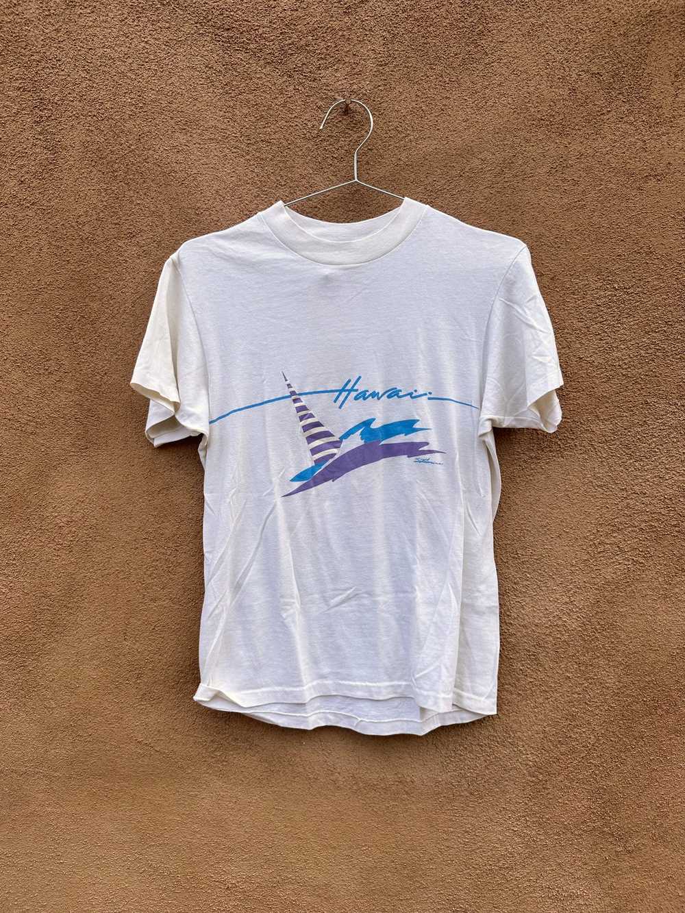 80's New Wave Hawaii Sailboat T-shirt - image 1