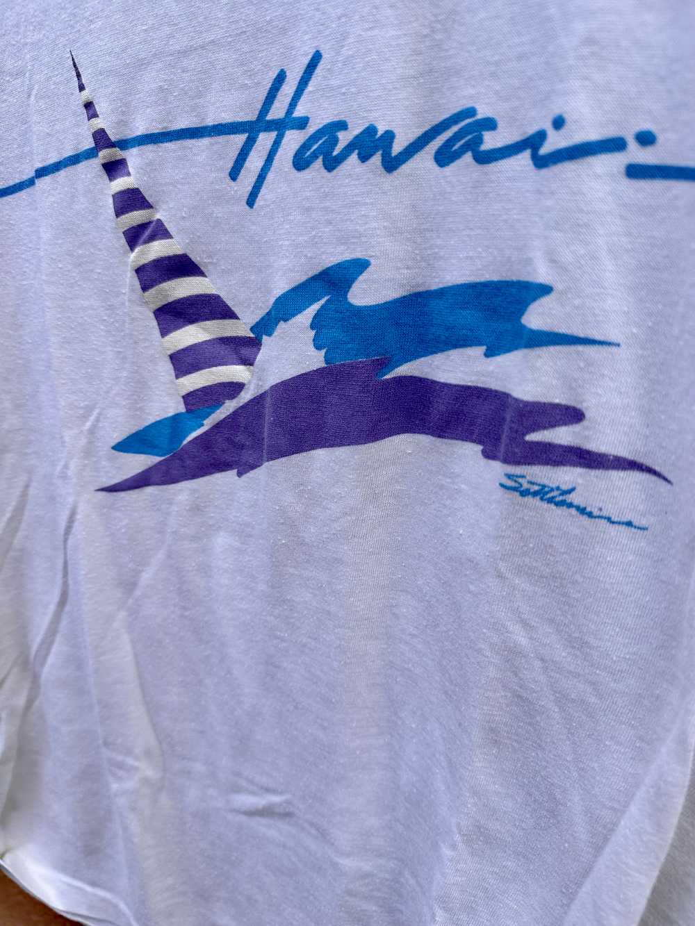 80's New Wave Hawaii Sailboat T-shirt - image 2