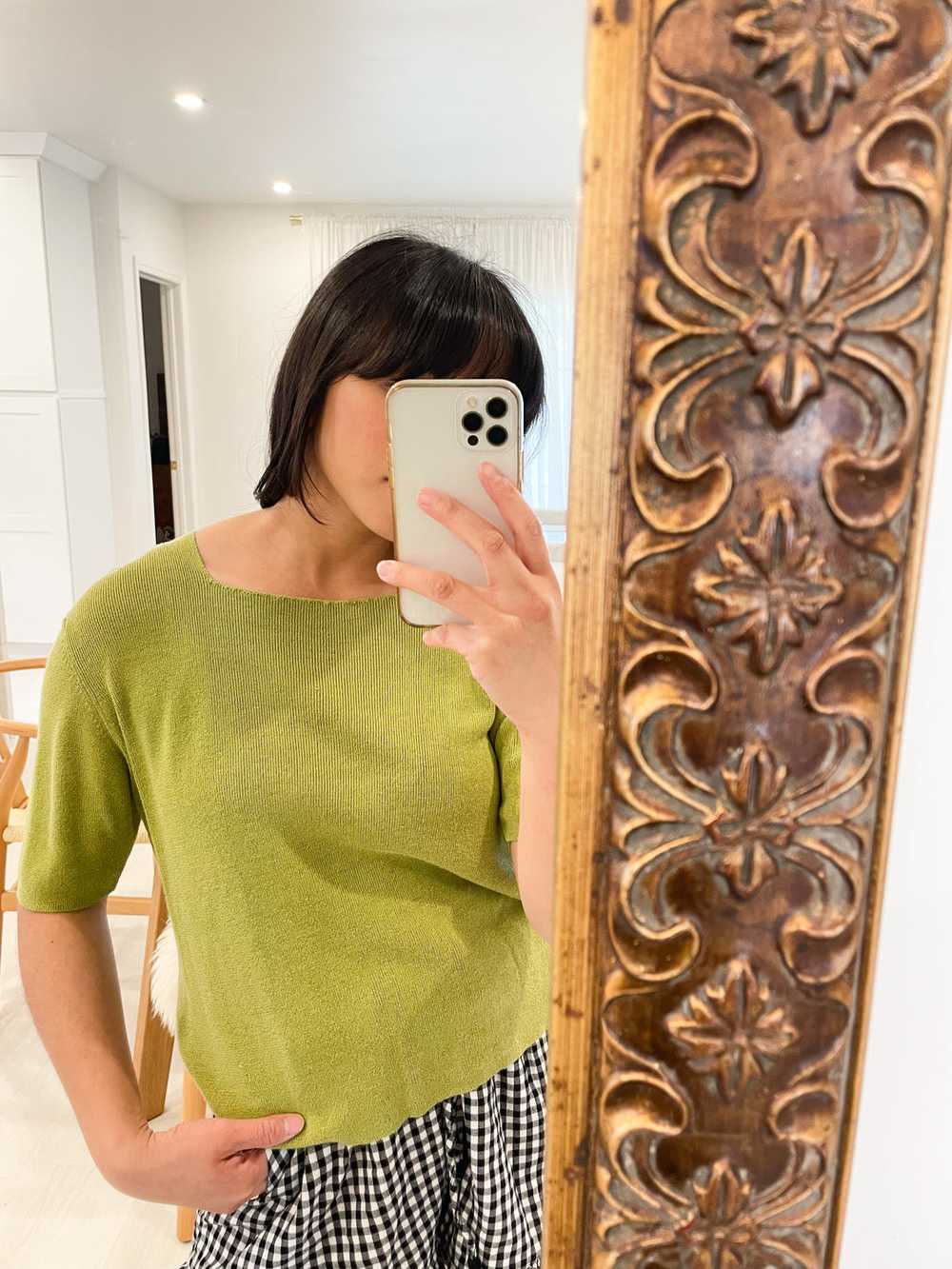 Chartreuse Square Neck Top - image 2