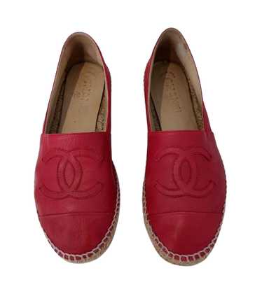 Product Details Chanel Red Leather Espadrilles