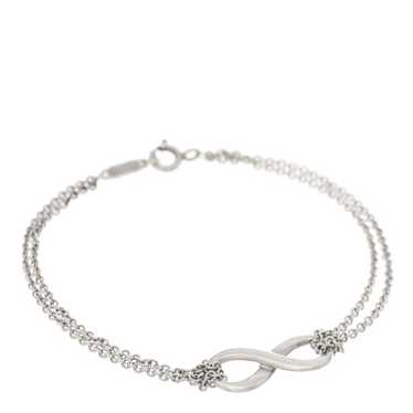 TIFFANY Sterling Silver Infinity Double Chain Bra… - image 1