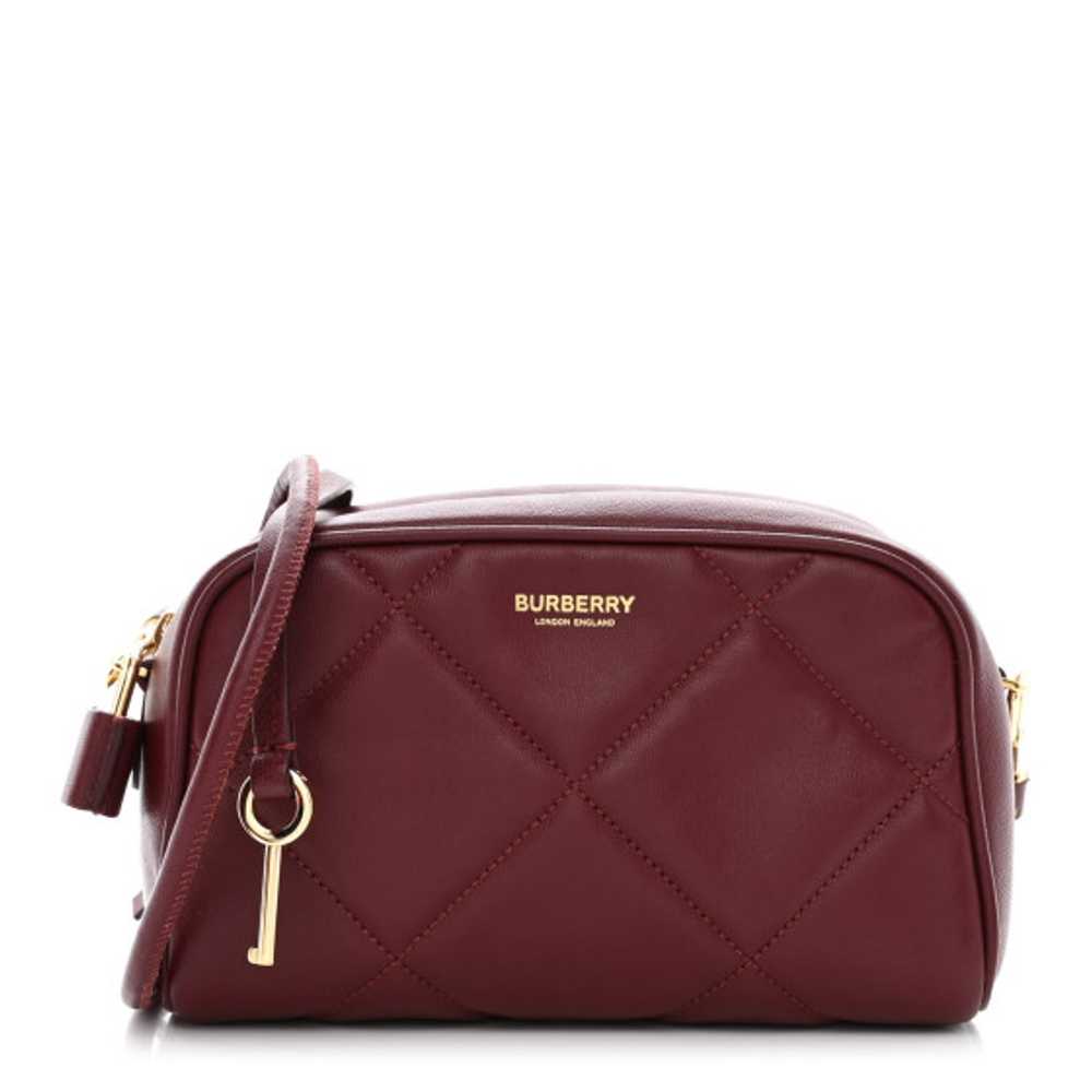 BURBERRY Lambskin Quilted Camera Bag Burgundy Red - image 1