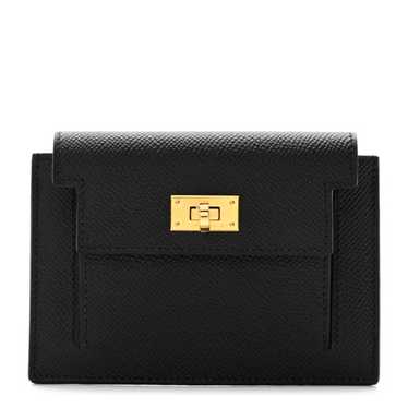 HERMES Epsom Kelly Pocket Compact Wallet Black - image 1