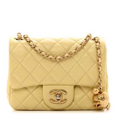 CHANEL Lambskin Quilted Mini Pearl Crush Flap Yell