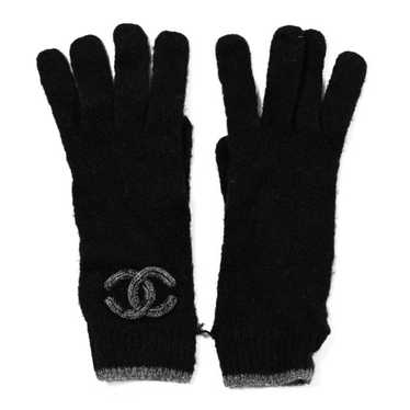 CHANEL Cashmere Silk CC Gloves Dark Grey - image 1