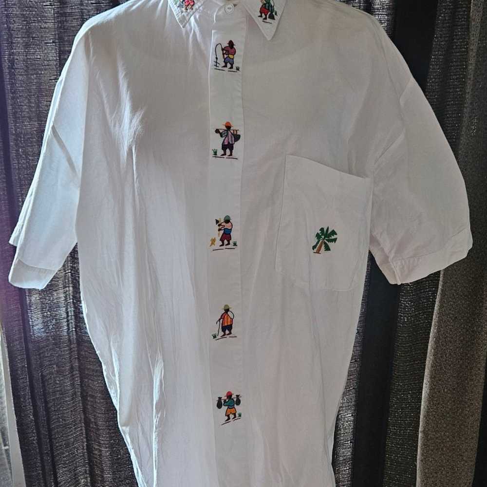 Vintage Embroidered Button-up Shirt - image 7