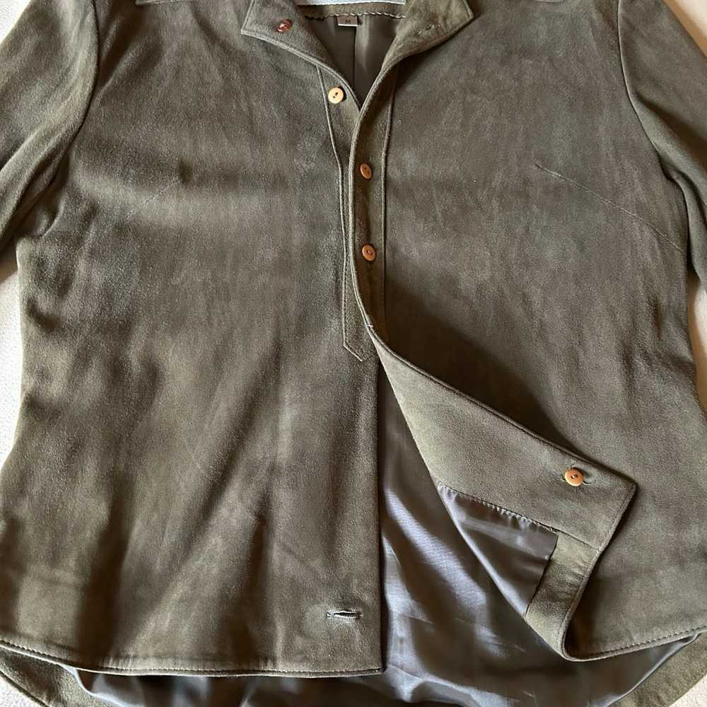Rem Garson Vintage Goat Suede Button Front Shirt … - image 7