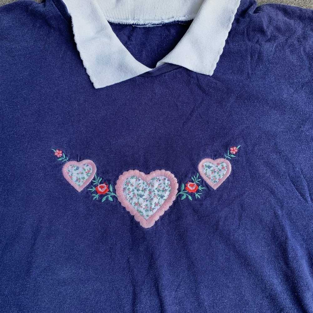 Women’s Vintage blue embroidered shirt - image 4