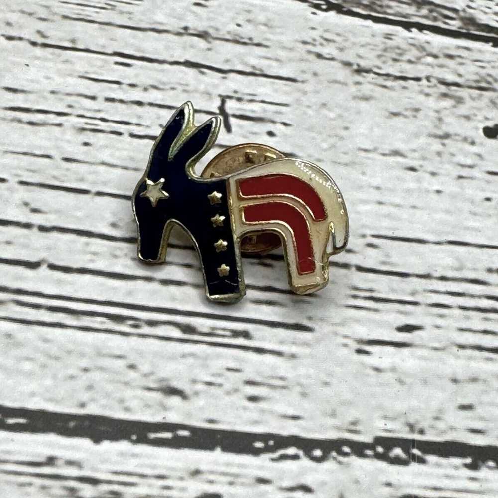 Vintage Donkey Red White & Blue Lapel Pin Brooch … - image 2
