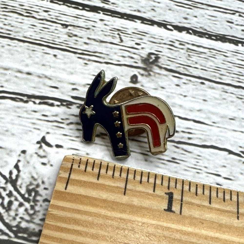 Vintage Donkey Red White & Blue Lapel Pin Brooch … - image 3