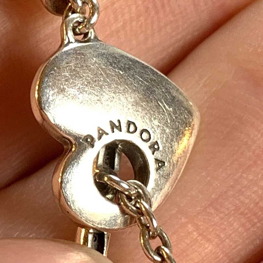 VTG Sterling Silver Pandora Heart Toggle Clasp Ch… - image 7