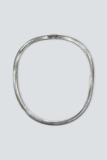 Vintage Wide Heavy Herringbone Chain - Sterling S… - image 1