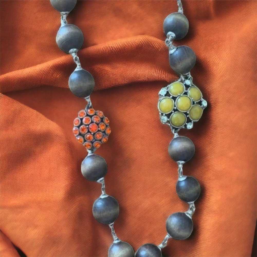 FOSSIL Boho Beaded Necklace 20” - image 1