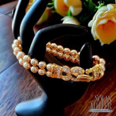 NOLAN MILLER Vintage Pearl and Crystal Bracelet f… - image 1