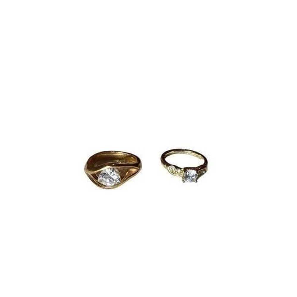 Gold Silver Ring Lot of 2 Set Vintage 70s 80s 90s… - image 1