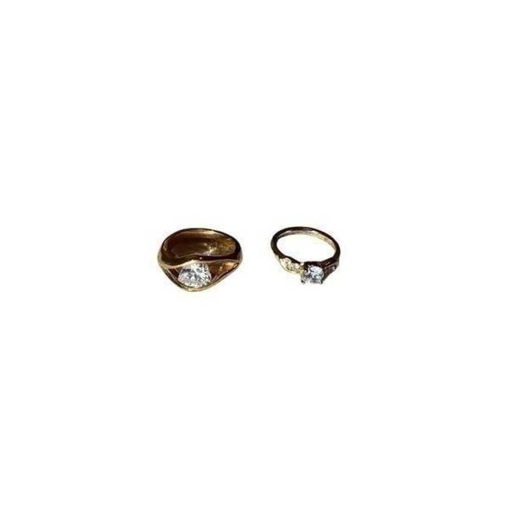 Gold Silver Ring Lot of 2 Set Vintage 70s 80s 90s… - image 3