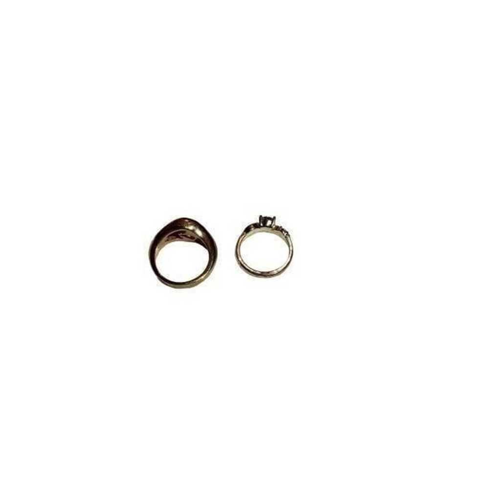 Gold Silver Ring Lot of 2 Set Vintage 70s 80s 90s… - image 4