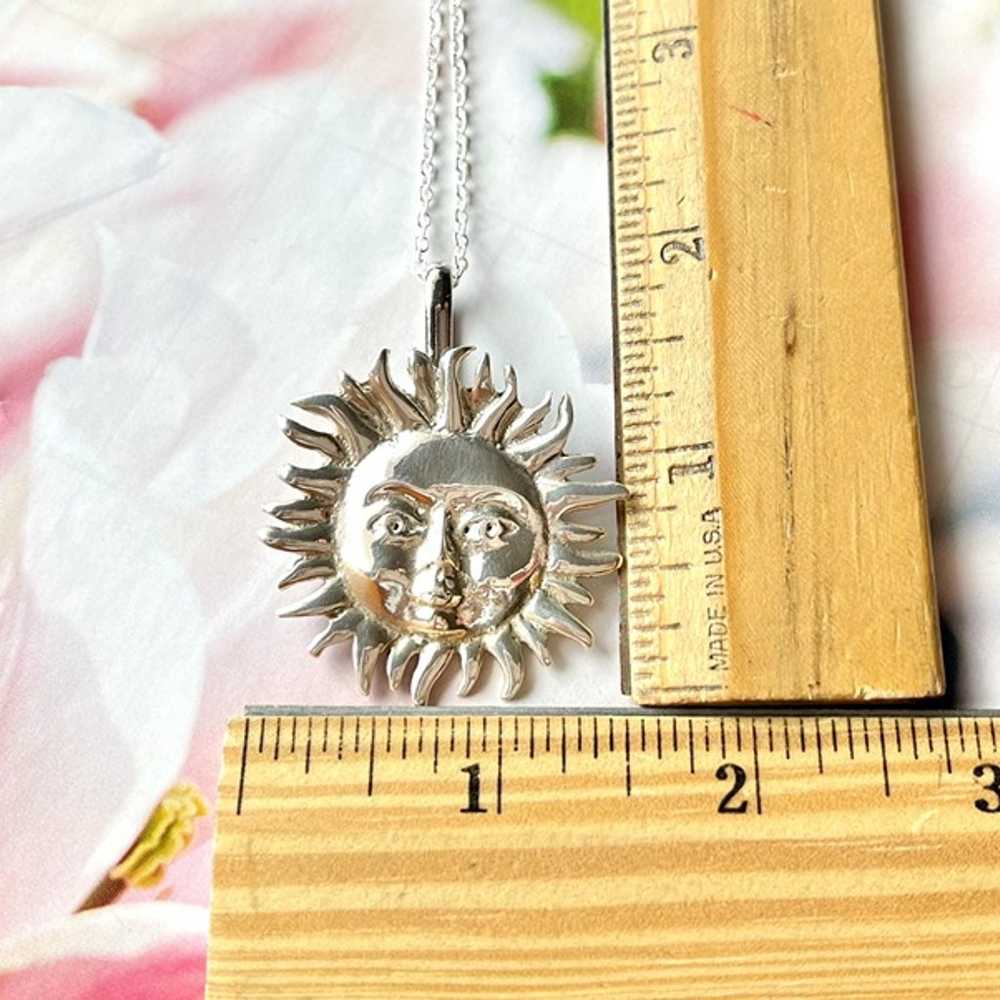 Vintage Sterling Silver Sun Necklace - image 6