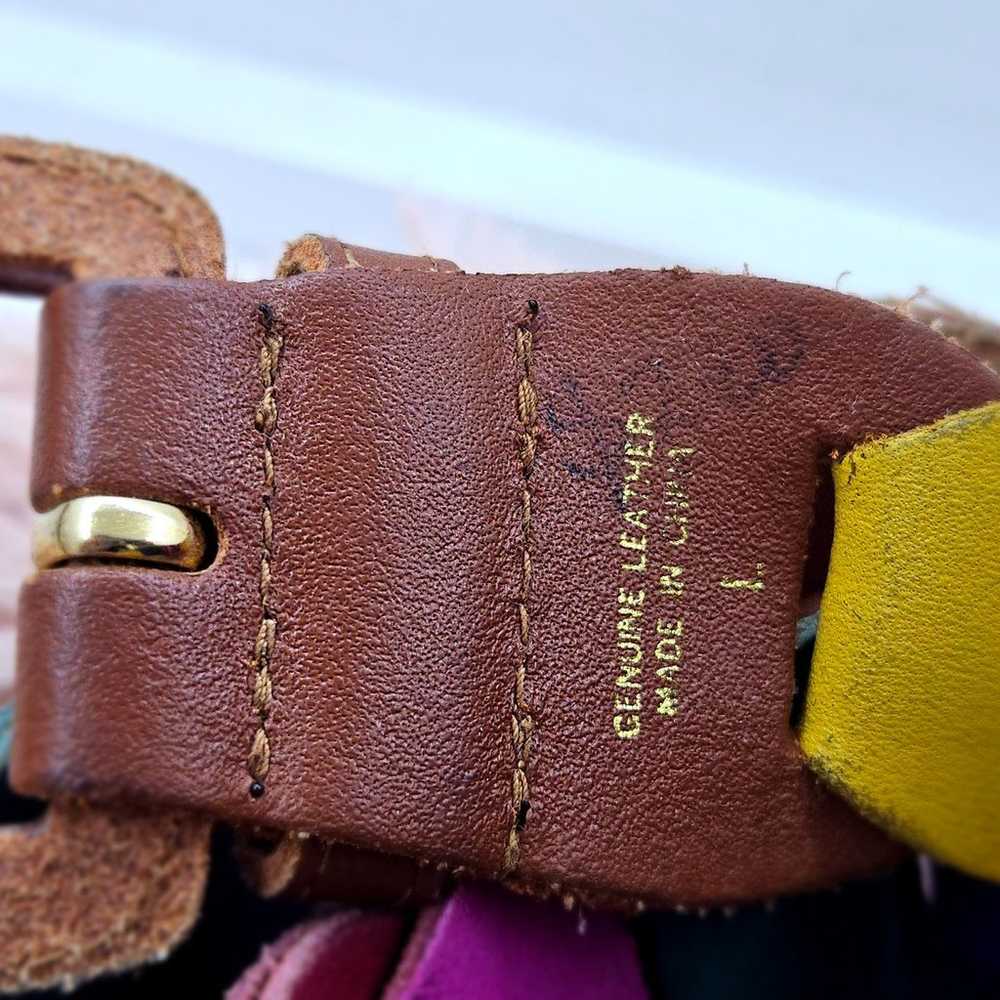 Vintage Leather Rainbow Loop Womens Belt - image 6