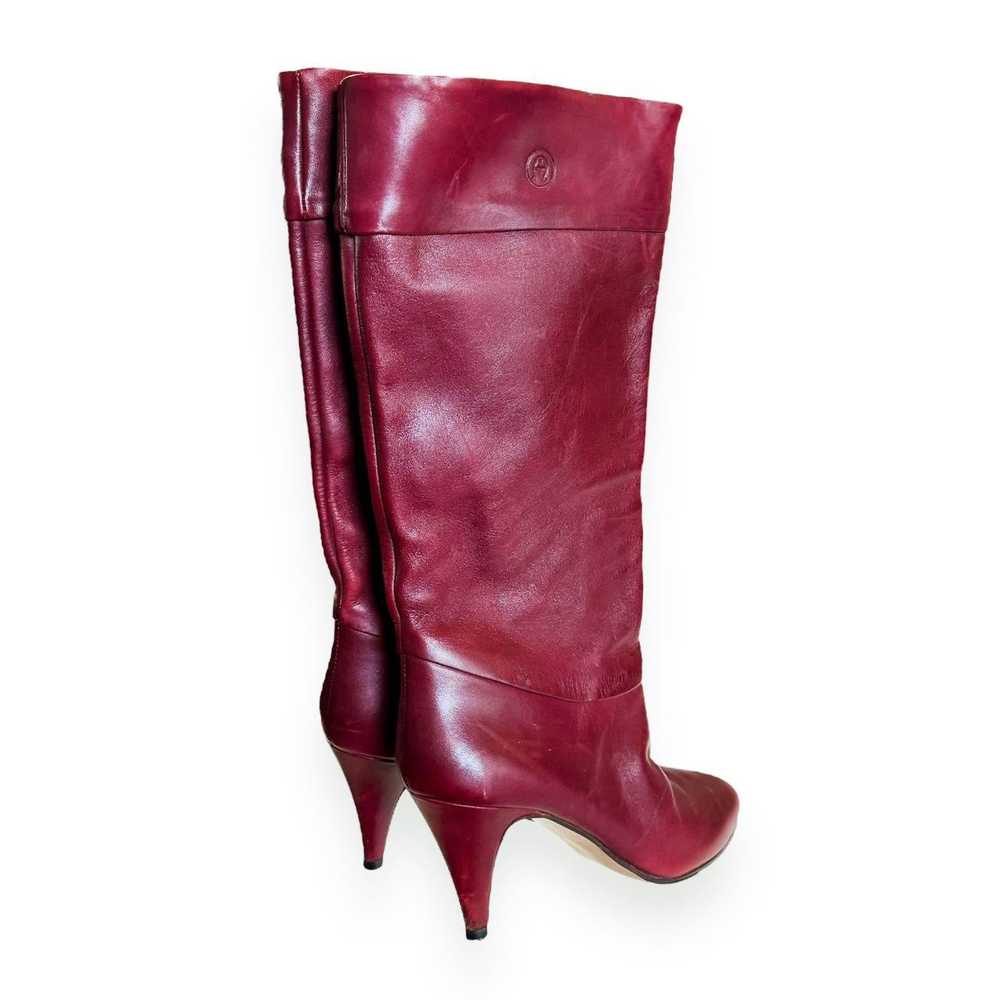 Vintage Oxblood Leather Knee High Boots (8) - image 4
