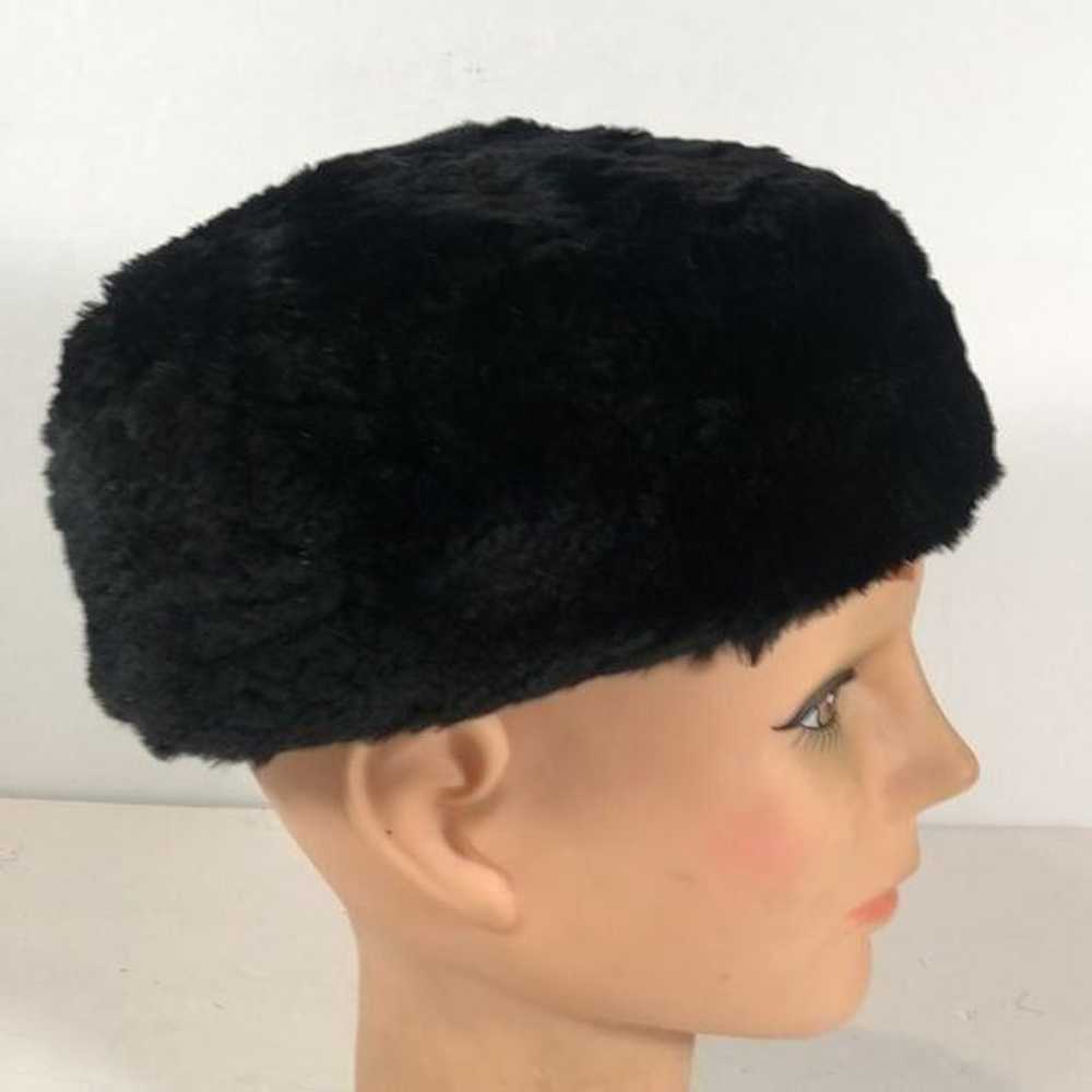 Vintage Faux Fur Black Hat Hair Combs - image 2