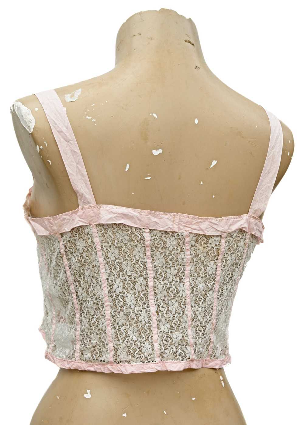 Antique 20s Lace and Ribbon Bralette Chemise - image 2