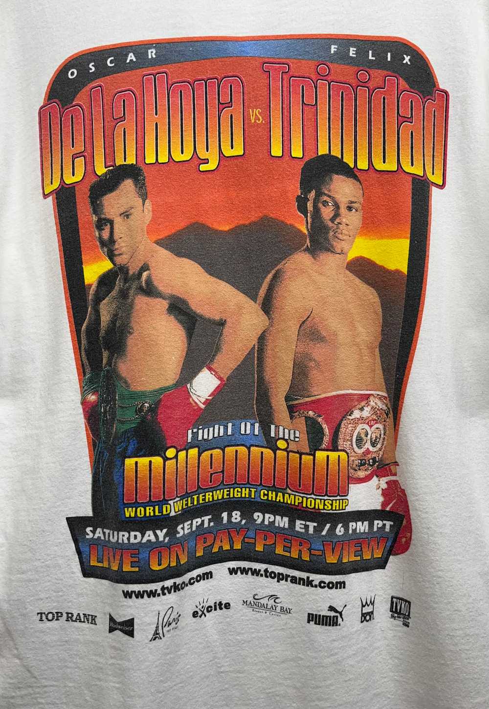 Oscar De La Hoya Vs. Felix Trinidad Boxing T-Shir… - image 3