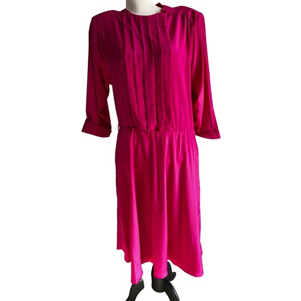 Vintage Carriage Court Hot Pink Swing Dress Sz 16… - image 10