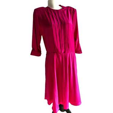 Vintage Carriage Court Hot Pink Swing Dress Sz 16… - image 1