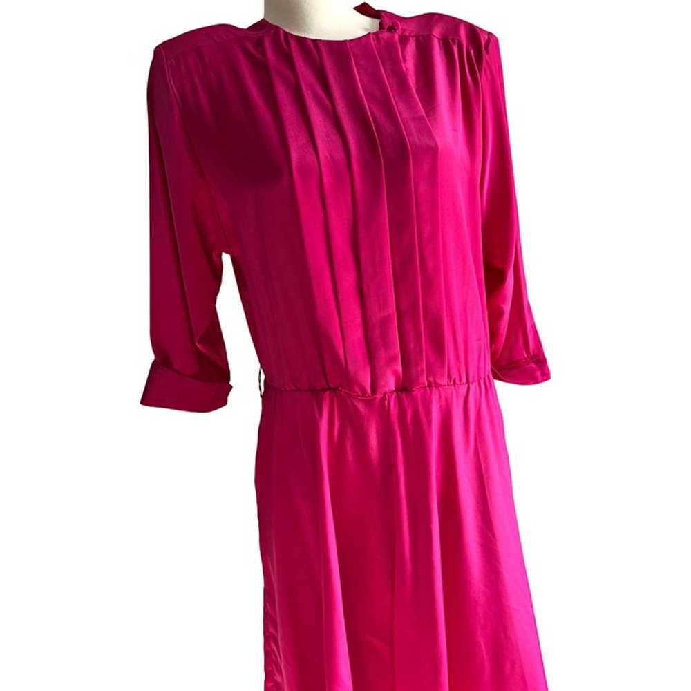 Vintage Carriage Court Hot Pink Swing Dress Sz 16… - image 4