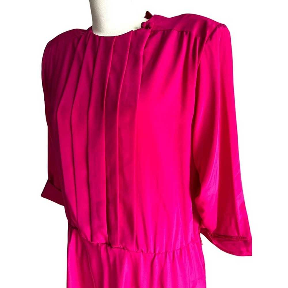 Vintage Carriage Court Hot Pink Swing Dress Sz 16… - image 7
