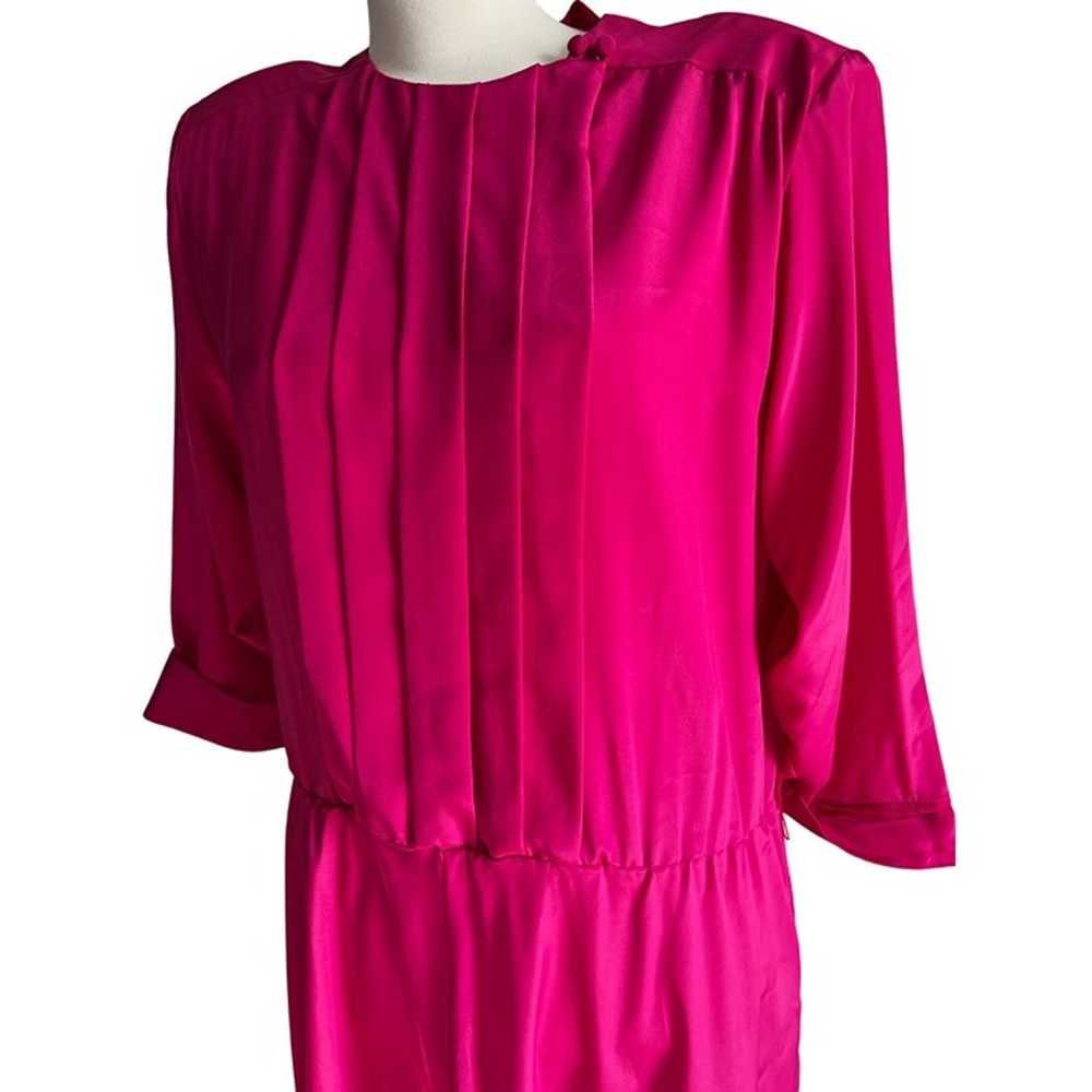 Vintage Carriage Court Hot Pink Swing Dress Sz 16… - image 8