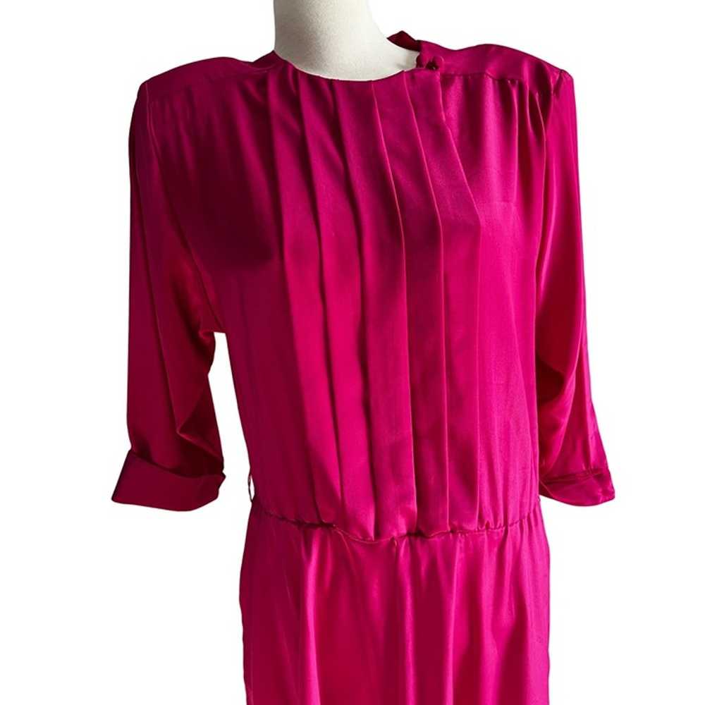 Vintage Carriage Court Hot Pink Swing Dress Sz 16… - image 9