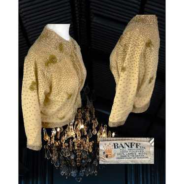 Vintage 50s/60S Banff Full Fashioned Caramel Wool… - image 1
