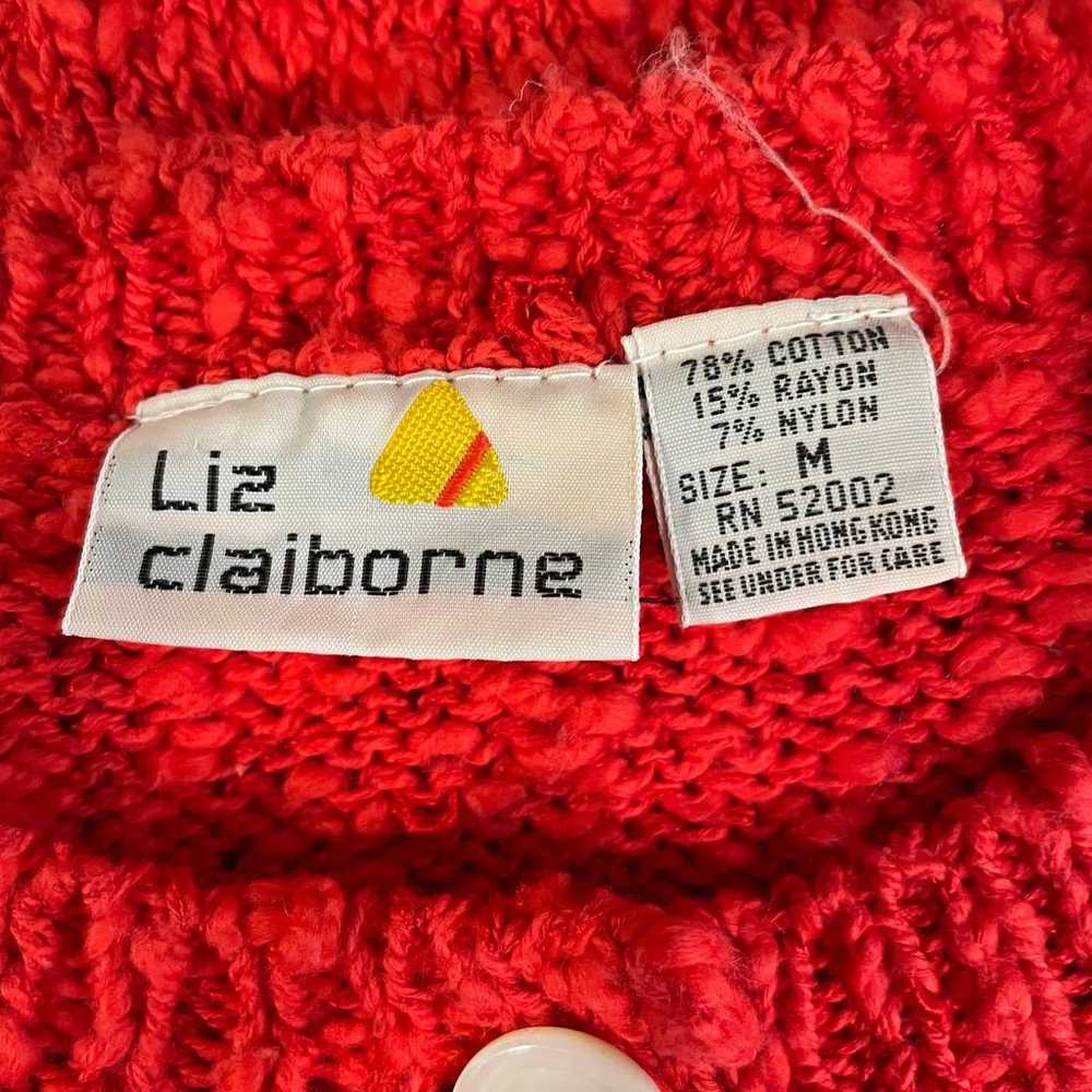 Vintage 80s Liz Claiborne Size M Top Boucle Knit … - image 3