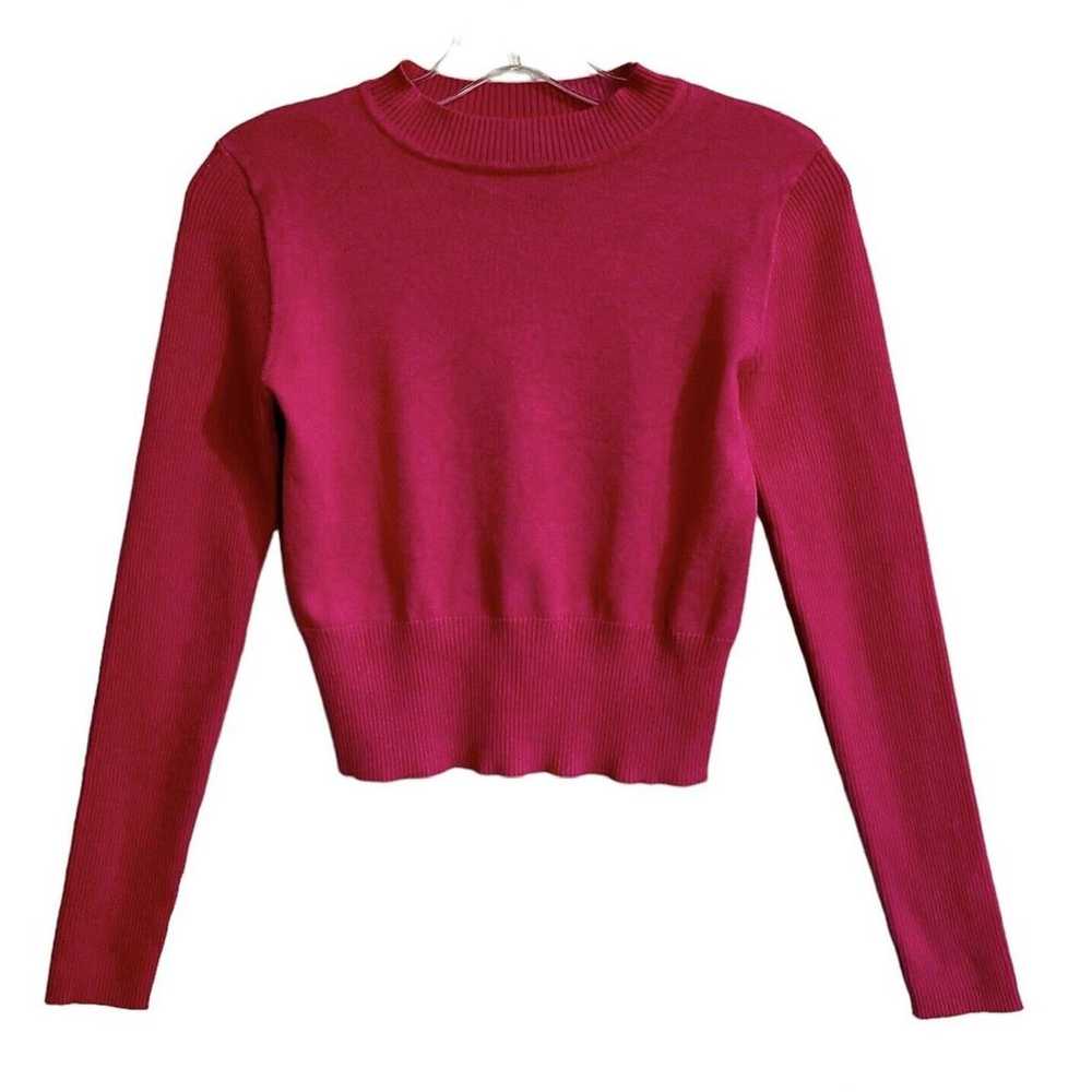 Vintage Say What Knit Sweater Medium Barbie Pink … - image 1