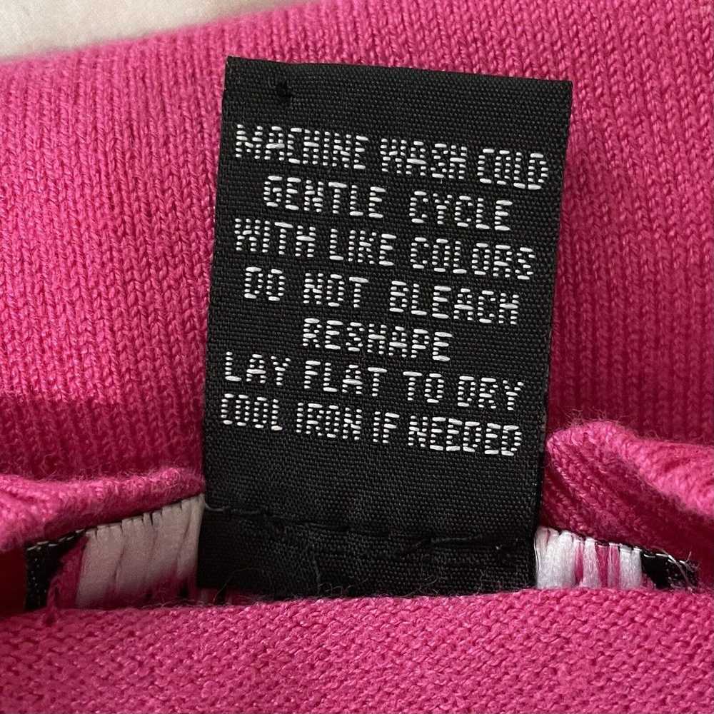 Vintage Say What Knit Sweater Medium Barbie Pink … - image 6