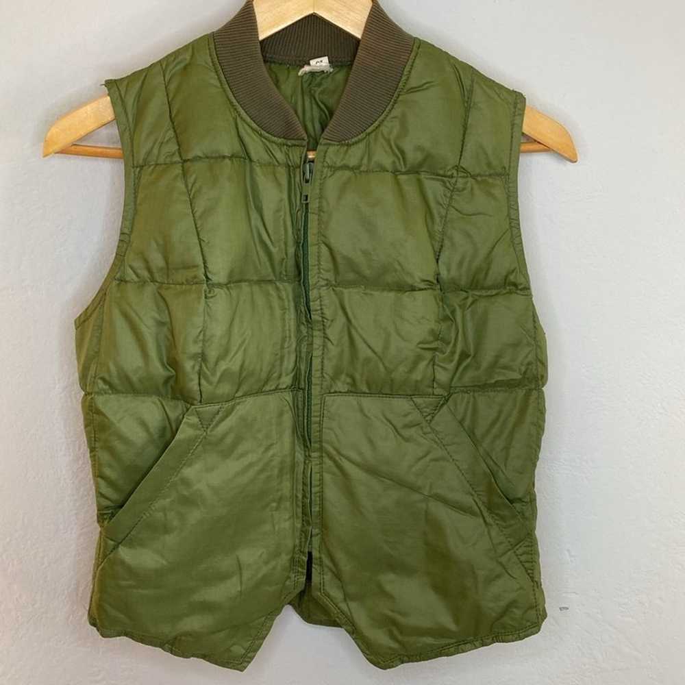 Vintage 70’s Zip Up Puffer Vest- Green- Women S - image 6