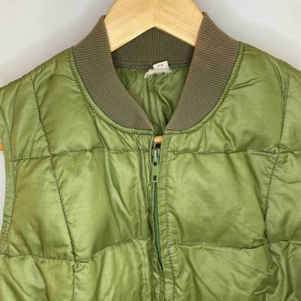 Vintage 70’s Zip Up Puffer Vest- Green- Women S - image 7