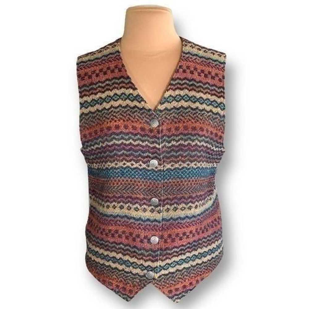 Vintage Willowbend Vest Multicolored Tapestry Wai… - image 11