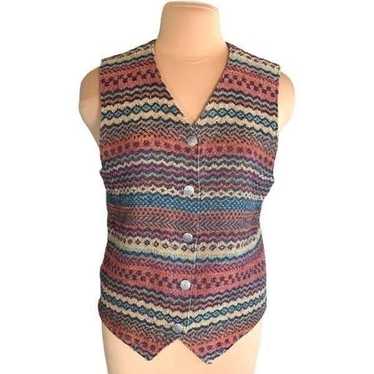Vintage Willowbend Vest Multicolored Tapestry Wai… - image 1
