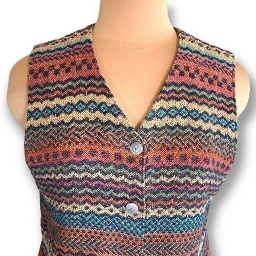 Vintage Willowbend Vest Multicolored Tapestry Wai… - image 2