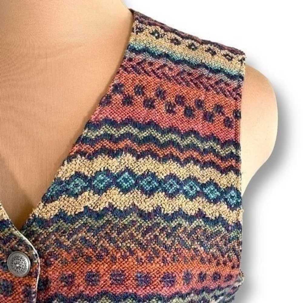 Vintage Willowbend Vest Multicolored Tapestry Wai… - image 3