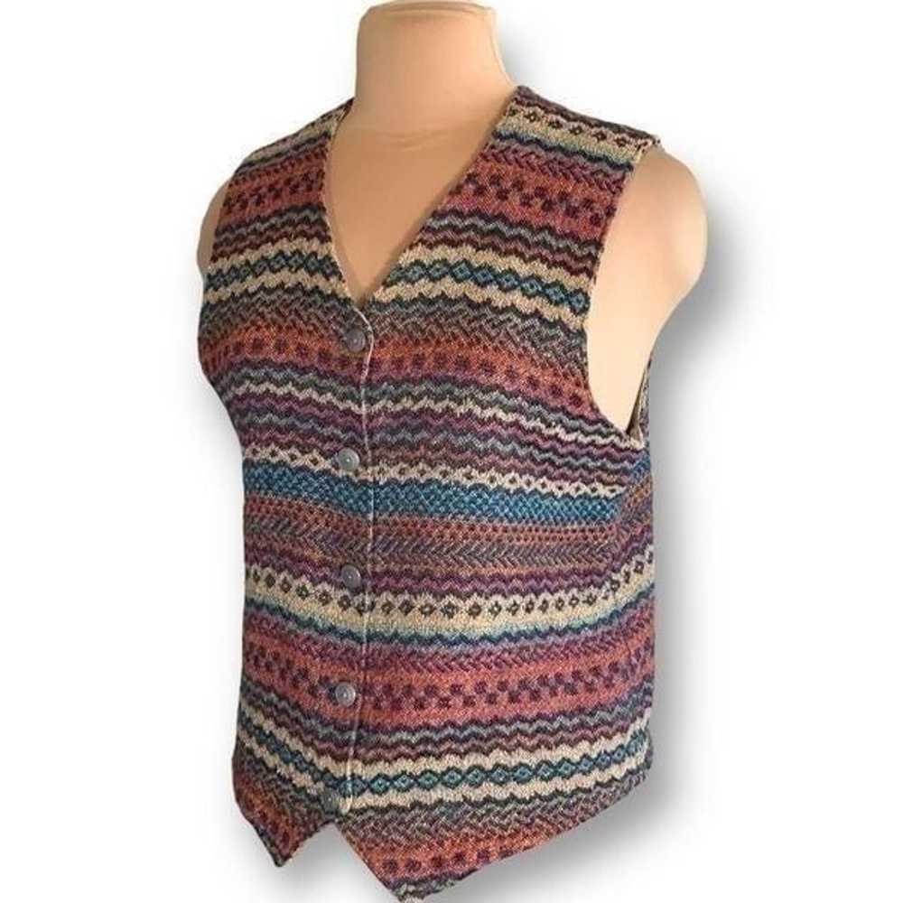Vintage Willowbend Vest Multicolored Tapestry Wai… - image 6