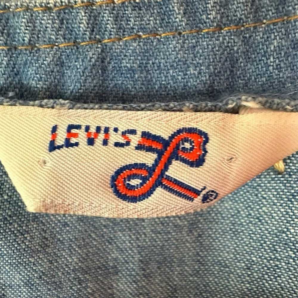 Vintage 70s Levi’s Denim Vest Medium 1975 Logo Po… - image 11