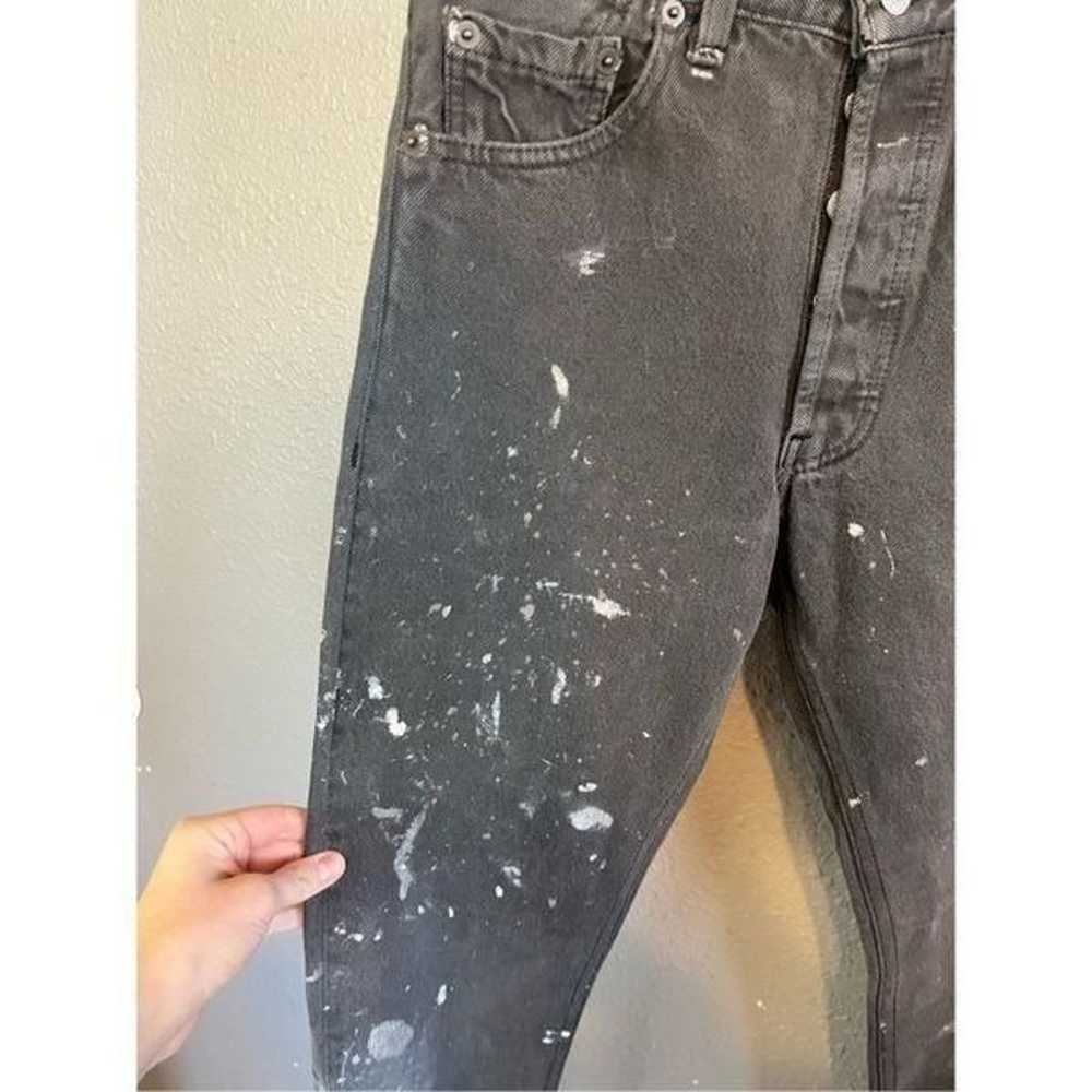 Re/Done X Levis Paint Splattered Gray Straight Le… - image 4