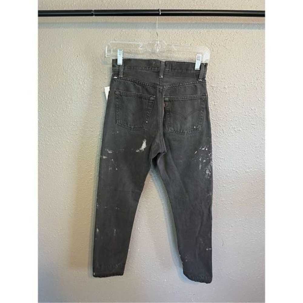 Re/Done X Levis Paint Splattered Gray Straight Le… - image 5