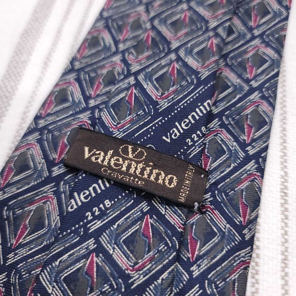 VALENTINO - Designer Vintage 100% Silk Necktie - … - image 2